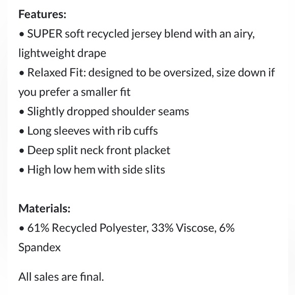 Jersey deep split long sleeve tee - Picture 11 of 11